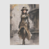Steampunk Lady, Viktorianische Ephemera Seidenpapier (Vorderseite)