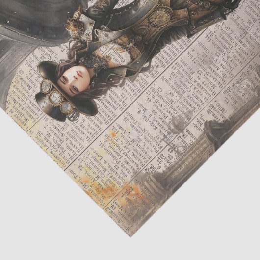 Steampunk Lady, Viktorianische Ephemera Seidenpapier (Ausschnitt)