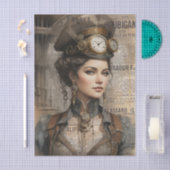 Steampunk Lady, Viktorianische Ephemera, Vintage F Seidenpapier (Handwerk)