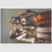 Steampunk Ladys Duo Gears und Grooves Decoupage Seidenpapier (Vorderseite)