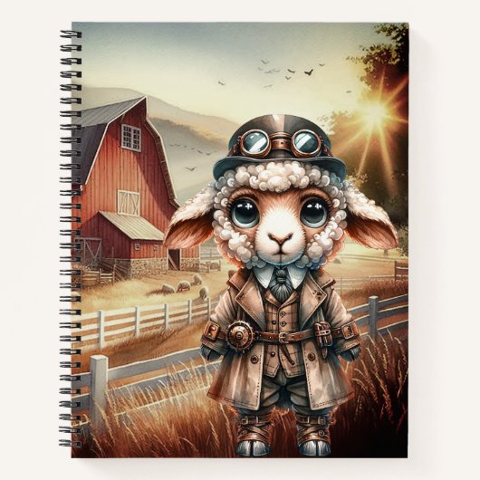 Steampunk Lamb Spiral Notebook Notizblock (Vorderseite)