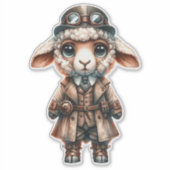 Steampunk Lamb Transparenter Aufkleber (Vorderseite)