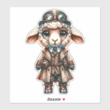 Steampunk Lamb Transparenter Aufkleber