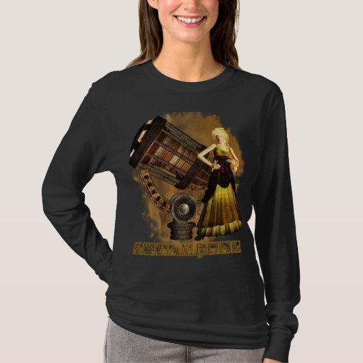 Steampunk langer Sleve T Ceris teleskopischer T-Shirt (Vorderseite)