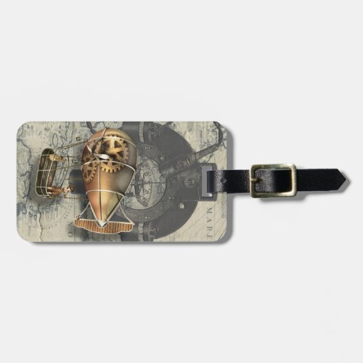 Steampunk lenkbarer Ballon-Fahrt Gepäckanhänger (Vorderseite horizontal)