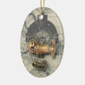 Steampunk lenkbarer Ballon-Fahrt Keramikornament (Links)