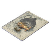 Steampunk lenkbarer Ballon-Fahrt Notizblock (Linke Seite)