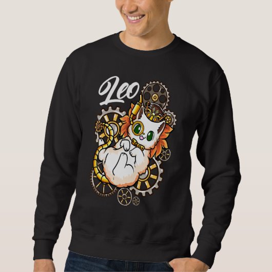 Steampunk Leo Inspiriert Steampunk Lion Related Li Sweatshirt (Vorderseite)