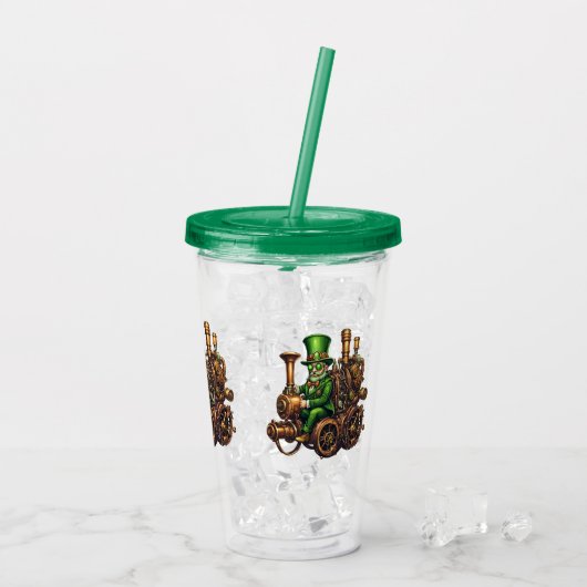 Steampunk Leprechaun Acryltrinkbecher (Rückseite Ice)
