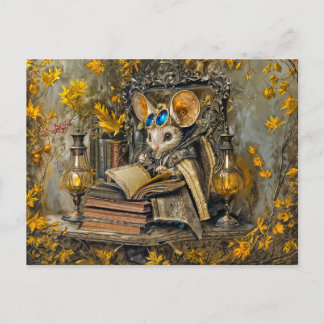 Steampunk-Lesemaus Postkarte
