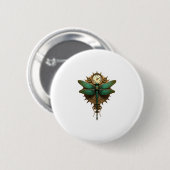 Steampunk Libelle viktorianische Kunst mechanische Button (Vorne & Hinten)