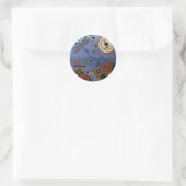 Steampunk-Libellen und Herz Runder Aufkleber (Tasche)