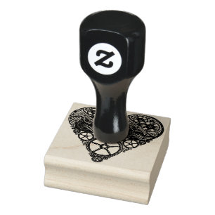 Steampunk Liebe-Herz Gummistempel