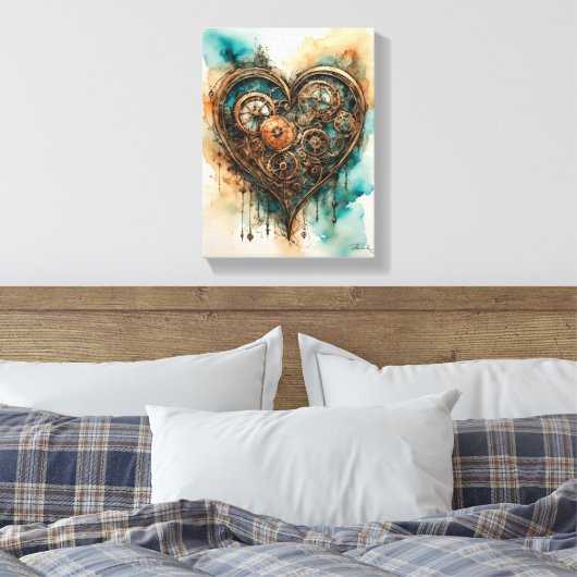 Steampunk-Liebe Leinwanddruck (Insitu (Schlafzimmer))