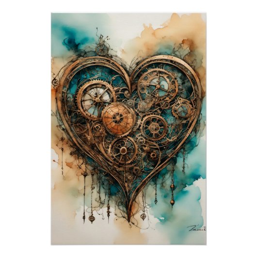 Steampunk Liebe Valentine Poster (Vorderseite)