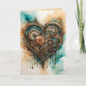 Steampunk-Liebe Valentinenkarte Dankeskarte (Vorderseite)