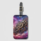 Steampunk, Lila und rosa Gepäckanhänger (Vorderseite Vertikal)