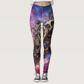 Steampunk, Lila und rosa Leggings (Vorderseite)
