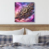 Steampunk, Lila und rosa Leinwanddruck (Insitu (Schlafzimmer))