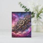 Steampunk, Lila und rosa Postkarte (Stehend Vorderseite)
