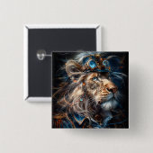 Steampunk Lion Button (Vorne & Hinten)