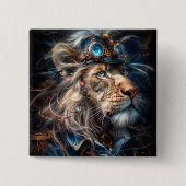Steampunk Lion Button (Vorderseite)