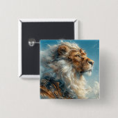 Steampunk Lion Button (Vorne & Hinten)