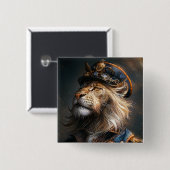 Steampunk Lion Button (Vorne & Hinten)