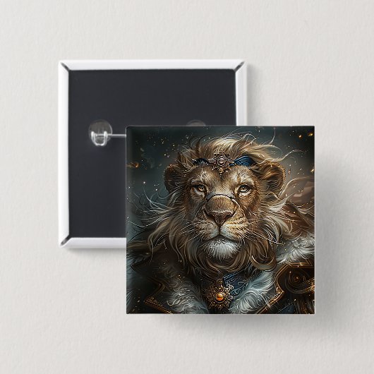 Steampunk Lion Button (Vorne & Hinten)
