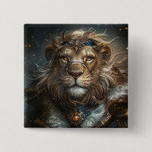Steampunk Lion Button (Vorderseite)