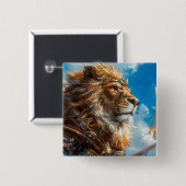 Steampunk Lion Button (Vorne & Hinten)