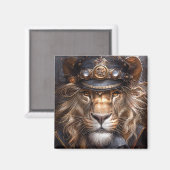 Steampunk Lion Magnet (Vorderseite/Rückseite)