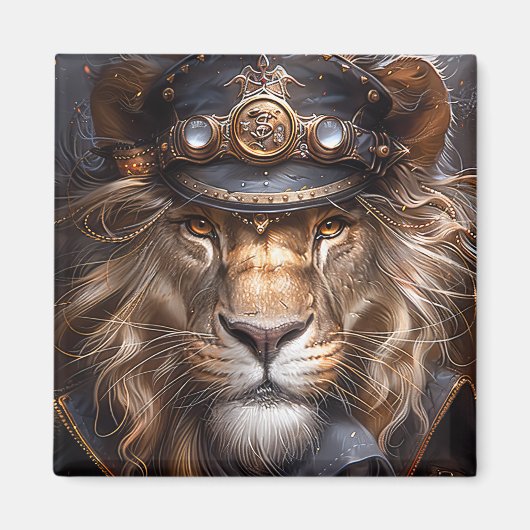 Steampunk Lion Magnet (Vorne)