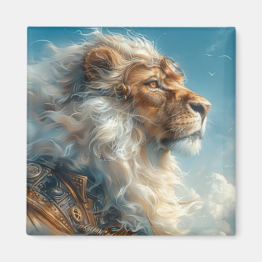 Steampunk Lion Magnet (Vorne)