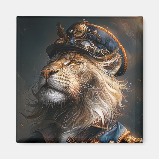 Steampunk Lion Magnet (Vorne)