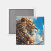 Steampunk Lion Magnet (Vorderseite/Rückseite)
