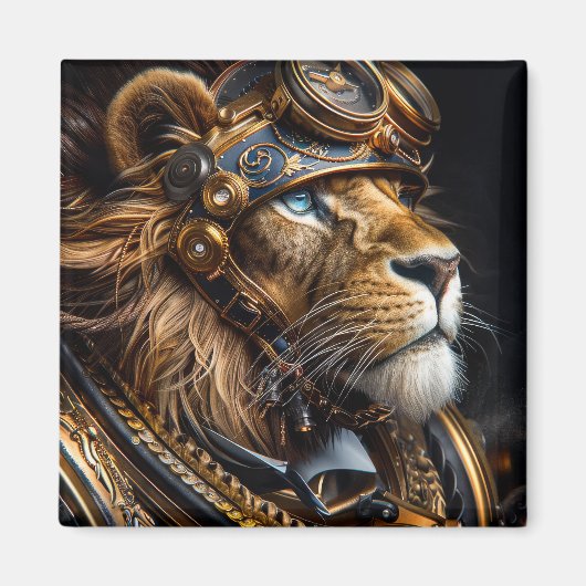Steampunk Lion Magnet (Vorne)
