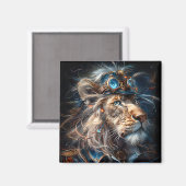 Steampunk Lion Magnet (Vorderseite/Rückseite)