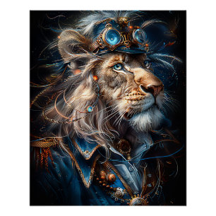 Steampunk Lion Poster