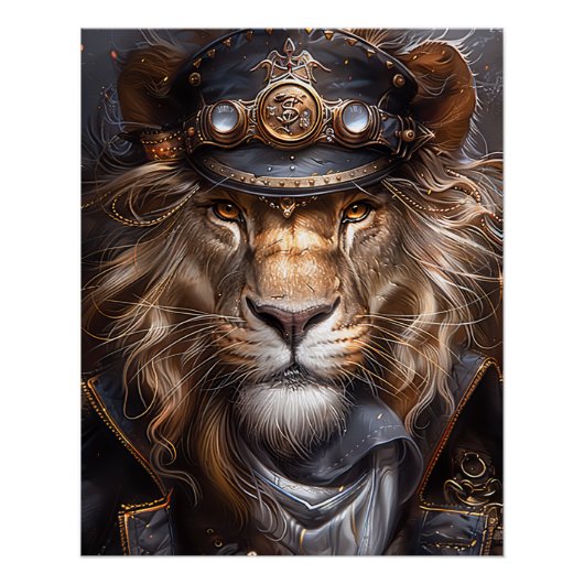 Steampunk Lion Poster (Vorderseite)