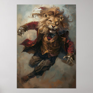 Steampunk Lion Poster Künstlerisches Löwe im men