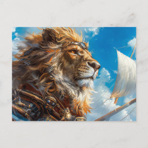 Steampunk Lion Postkarte