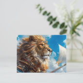 Steampunk Lion Postkarte (Stehend Vorderseite)