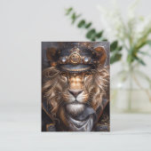 Steampunk Lion Postkarte (Stehend Vorderseite)