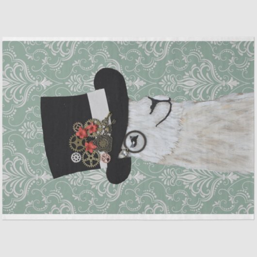 Steampunk Llama Decoupage Paper Seidenpapier (Vorderseite)