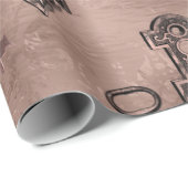Steampunk Lock and Key Rose Gold | Chic Decoupage Geschenkpapier (Rolleneckpunkt)