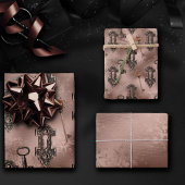 Steampunk Lock and Key Rose Gold | Chic Decoupage Geschenkpapier Set