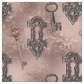 Steampunk Lock and Key Rose Gold | Chic Decoupage Stoff (Nahaufnahme)