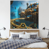 Steampunk Lost City of Atlantis Leinwanddruck (Insitu (Schlafzimmer))