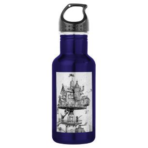 Steampunk Lufthaus durch Albert Robida Trinkflasche